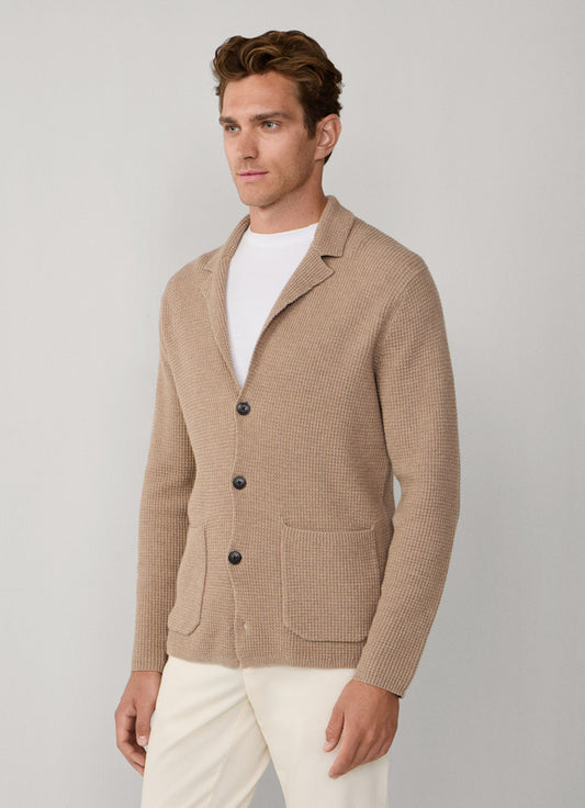 Wool Blend Knit Blazer