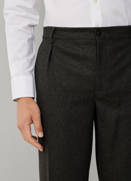 Slim Fit Kensington Wool Pleated Trouser