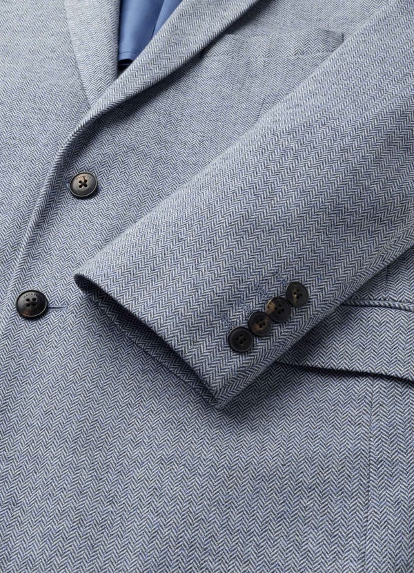 Cotton Herringbone Knit Blazer