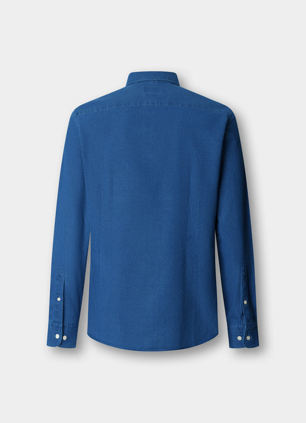 Tailored Fit Textured Denim Shirt