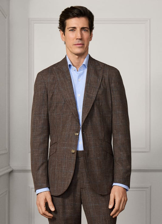 Wool-Silk Prince Of Wales Suit - Woven In Italy
