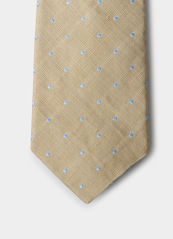 Silk-Linen Polka Dot Tie