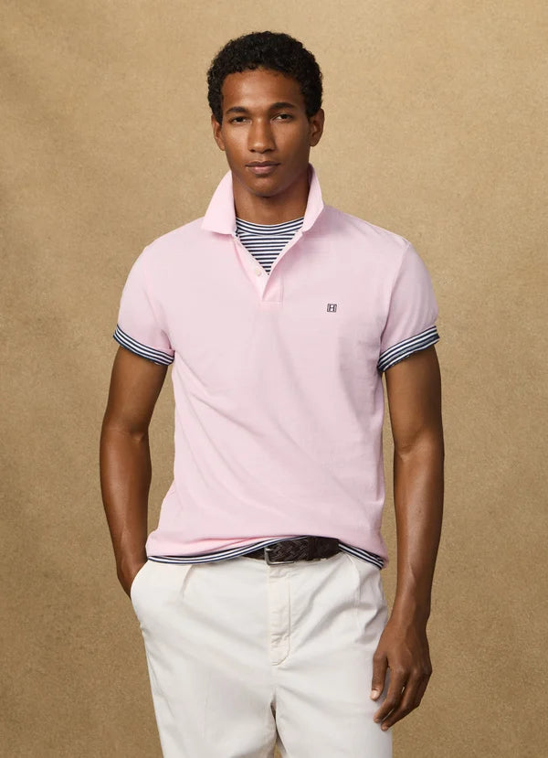 Classic Fit Short Sleeve Striped Trim Polo
