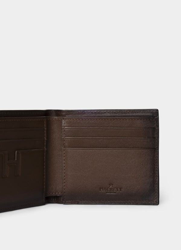 Embossed Branding Leather Billfold Wallet