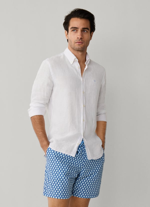 Seashell Print Swim Trunk