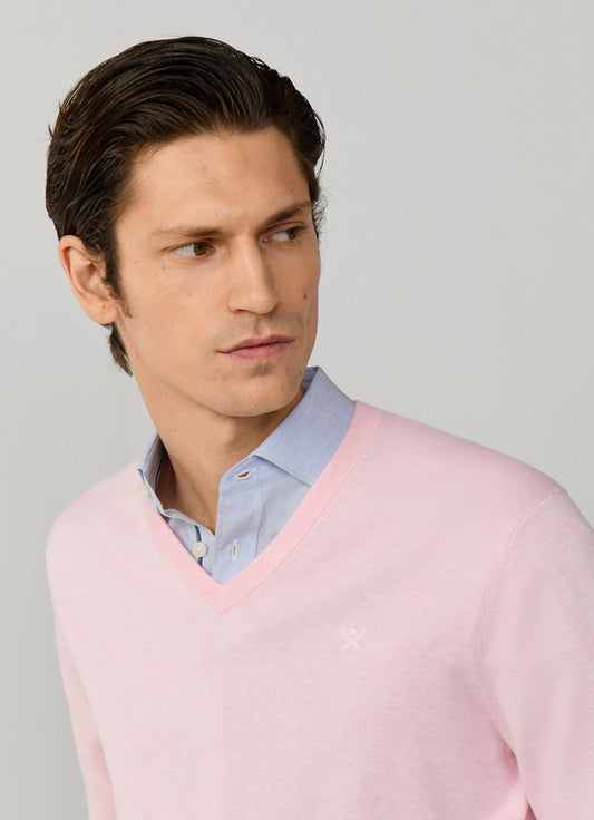 Cotton-Silk V-Neck Jumper