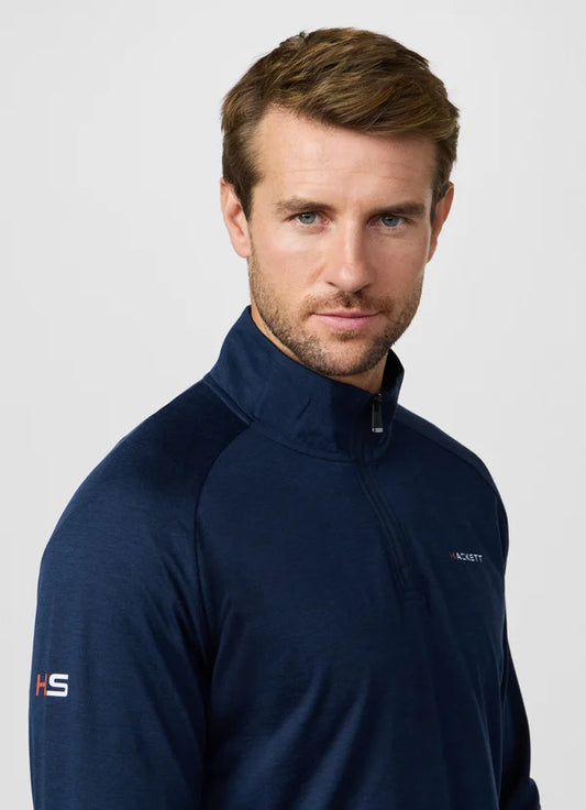 Slim Fit Long Sleeve Quarter Zip Polo