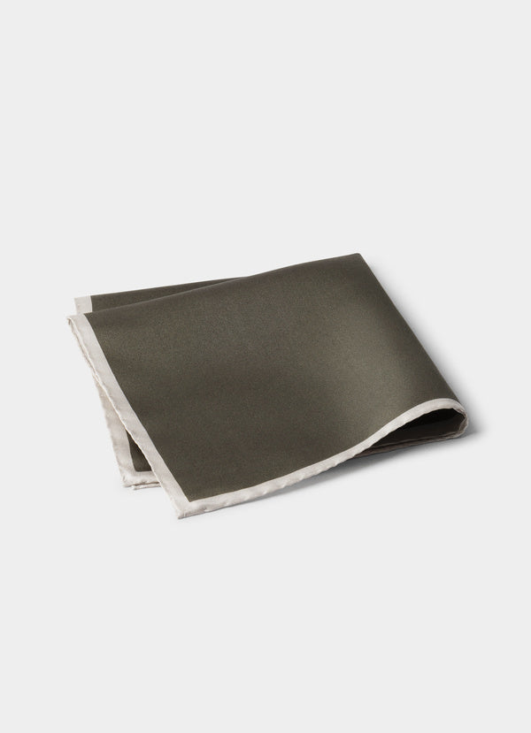 Solid Branded Silk Pocket Square