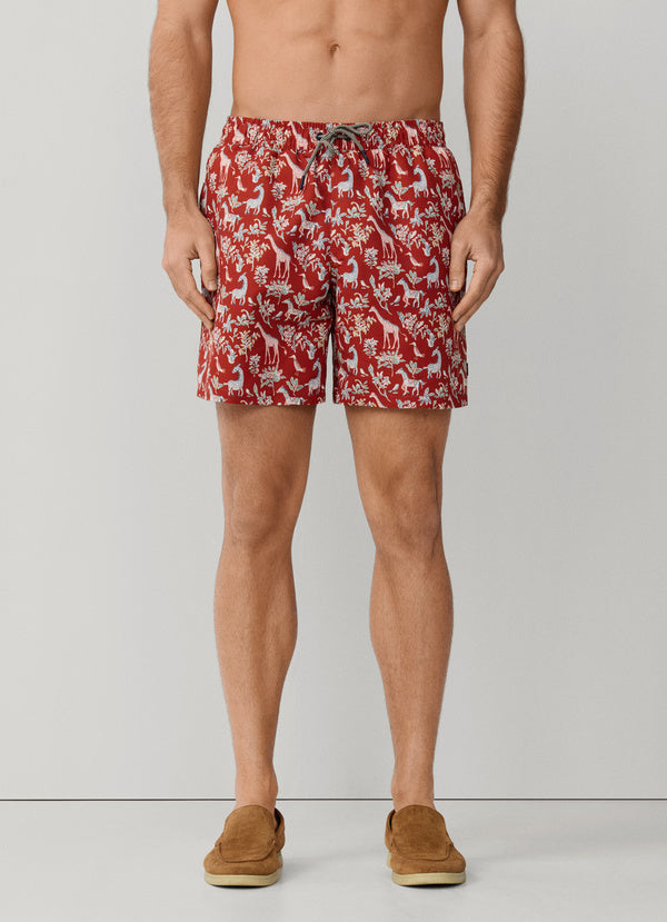 Safari Print Swim Trunk