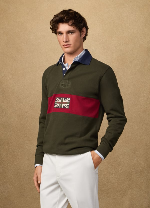 Classic Fit Long Sleeve Peaks Rugby