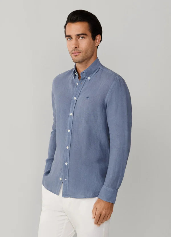 Tailored Fit Garment Dyed Linen Shirt