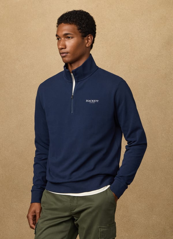 Classic Fit Pique Quarter-Zip Sweatshirt