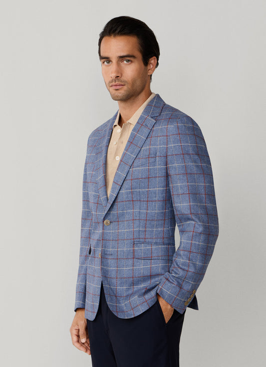 Silk-Wool Tattersall Blazer