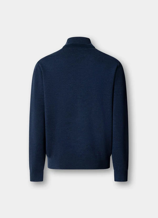 Merino Wool Interlock Full Zip Cardigan