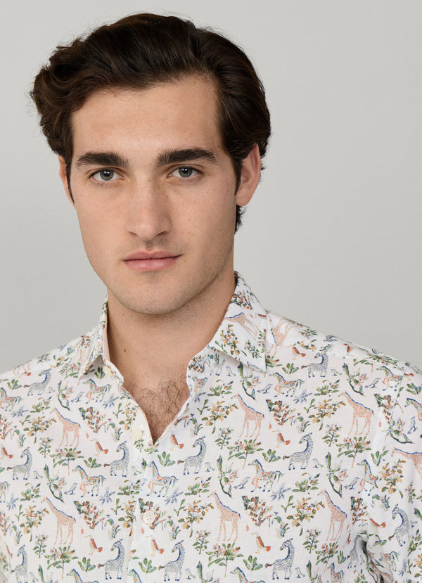 Tailored Fit Fauna Print Shirt