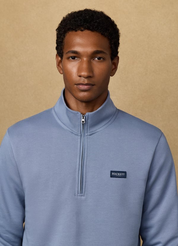 Branded Badge Quarter Zip Sweat