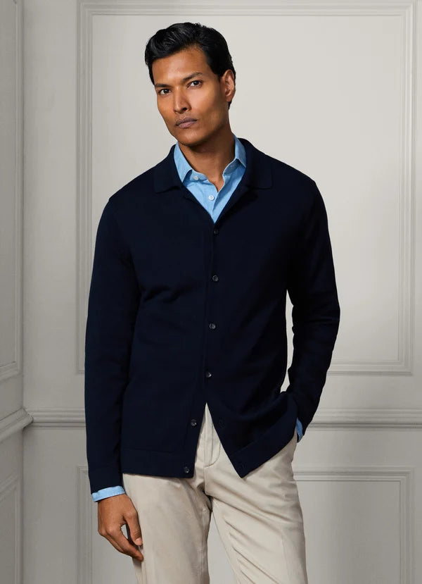 Cotton-Silk Knitted Overshirt - Woven In Italy