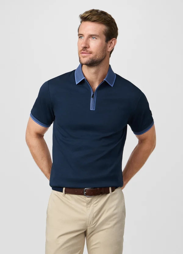 Classic Fit Short Sleeve Quarter Zip Polo