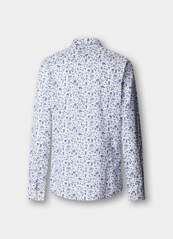 Tailored Fit Island Print Shirt