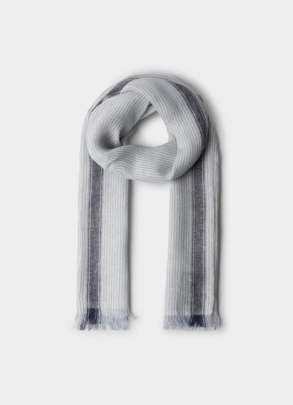 Linen Bengal Edge Stripe Scarf