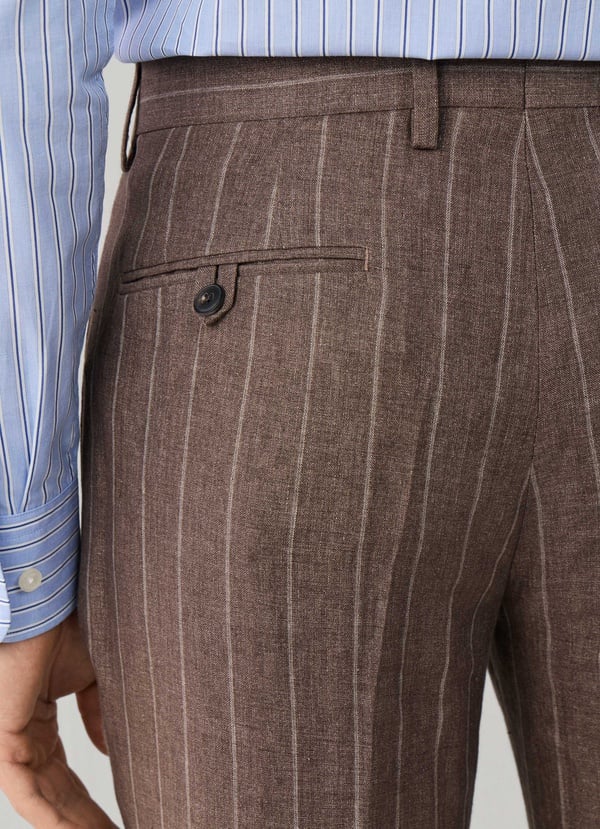 Pure Linen Wide Stripe Suit