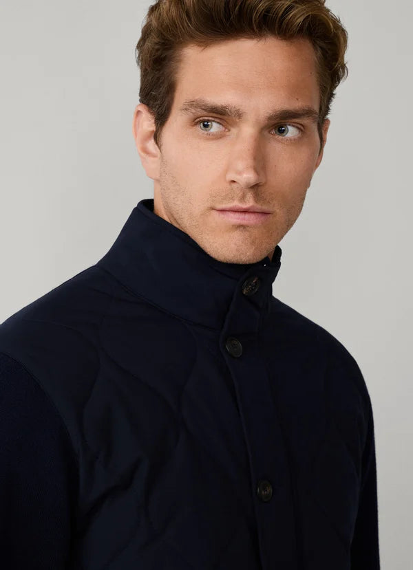 Merino Wool Hybrid Full-Zip Cardigan