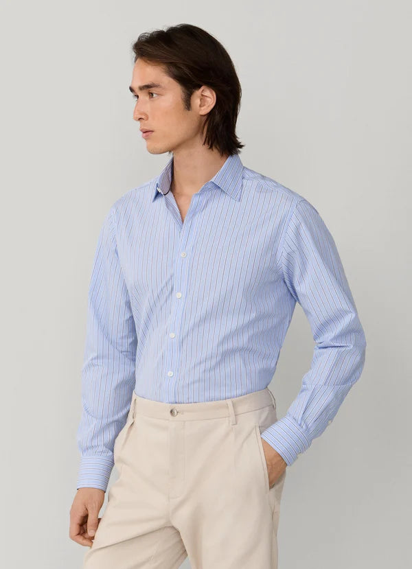 Classic Fit End-On-End Butcher Stripe Shirt