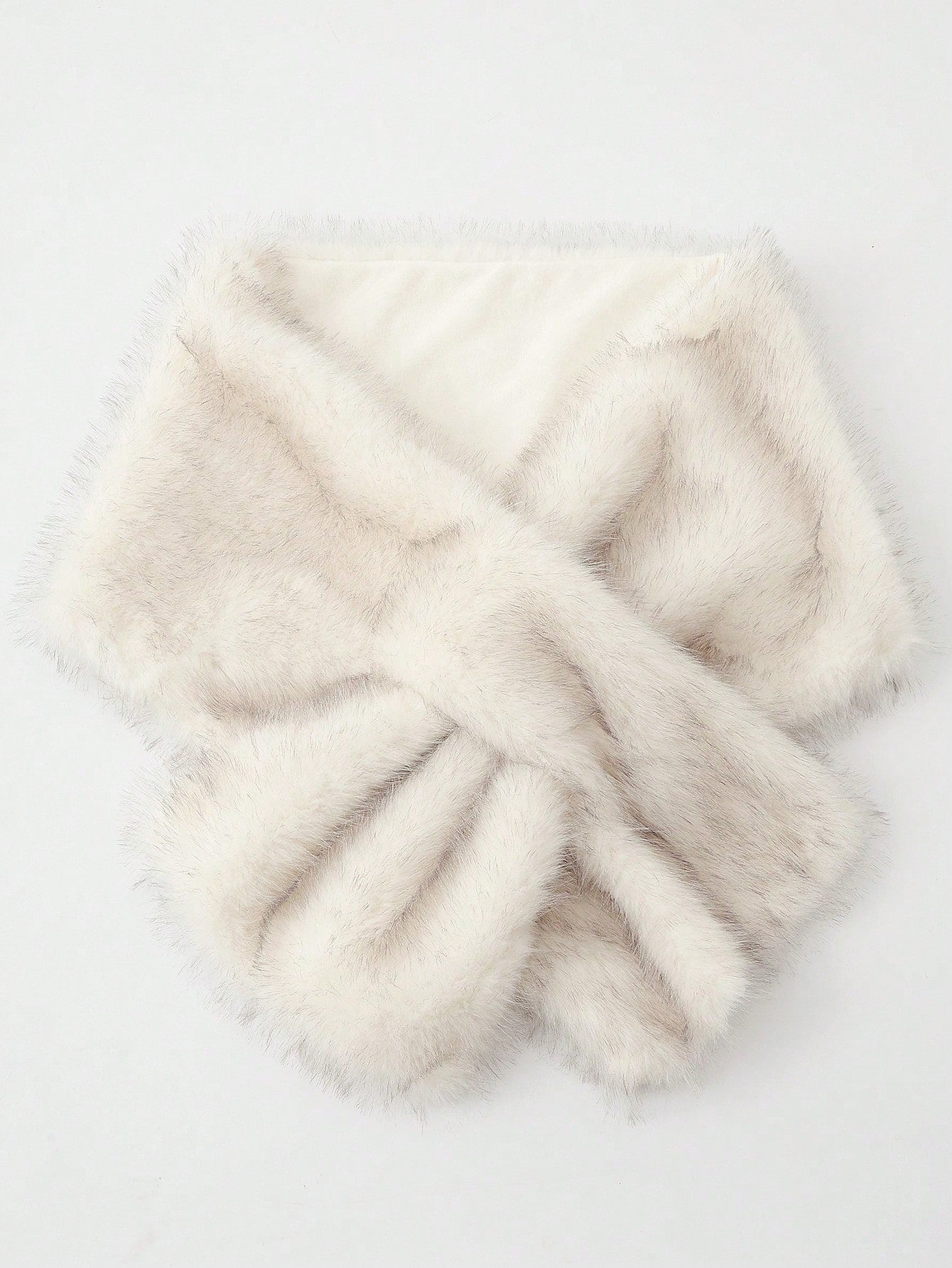1pc Fluffy Bridal Shawl Cape With Collar
