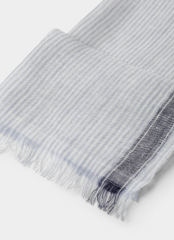 Linen Bengal Edge Stripe Scarf
