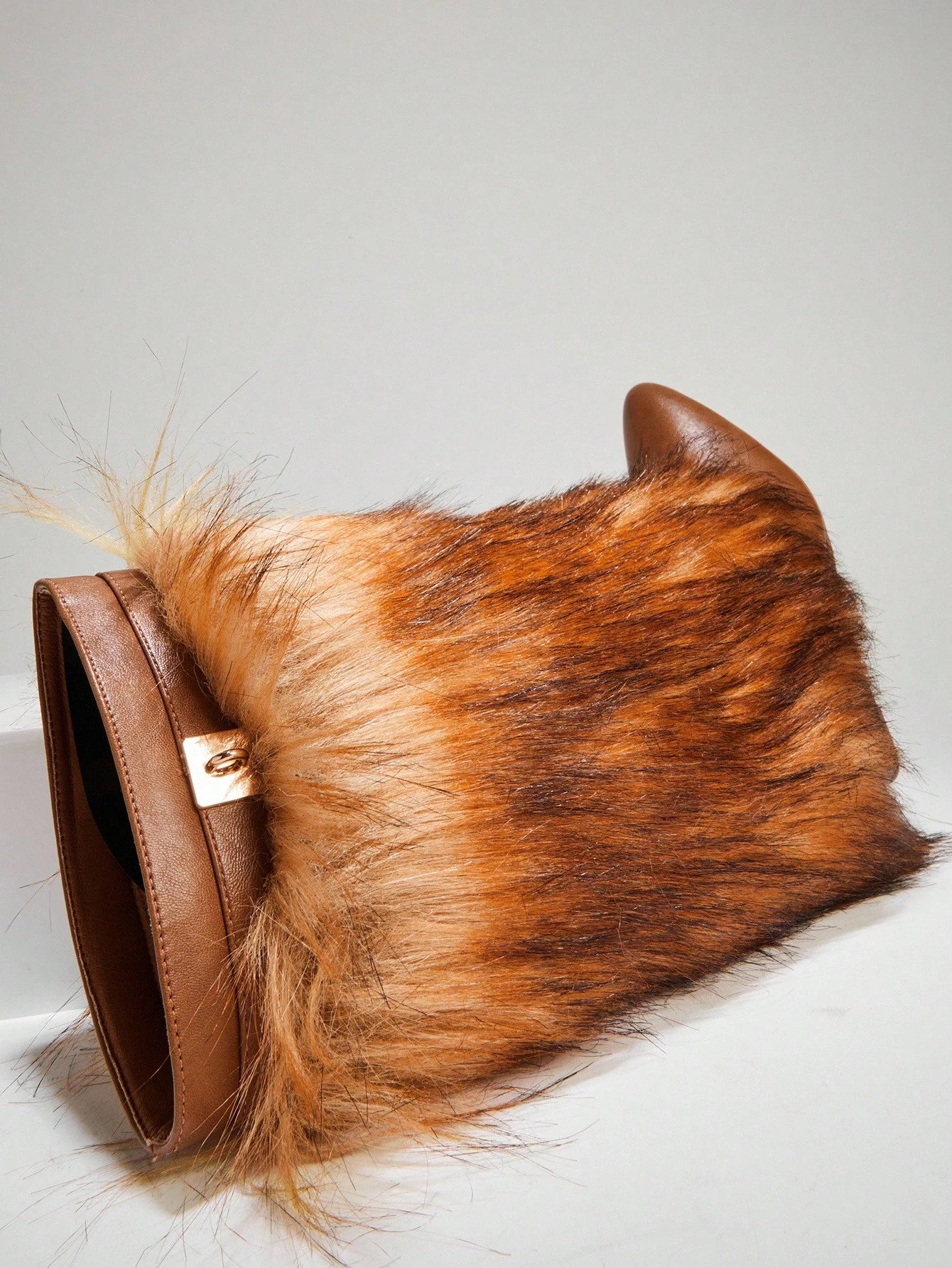 Women's Faux Fur Pointed Toe Wedge Heel Mid-Calf Boots