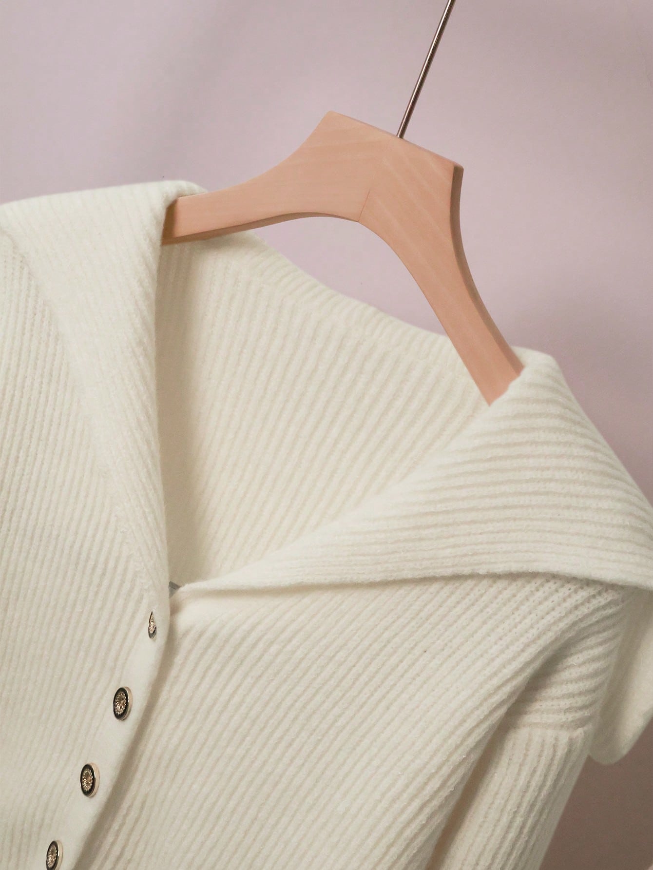 Women Casual Solid Color Knit Sweater Set, Collared Button-Up Cardigan And Front Bow Pocket Knit Pants