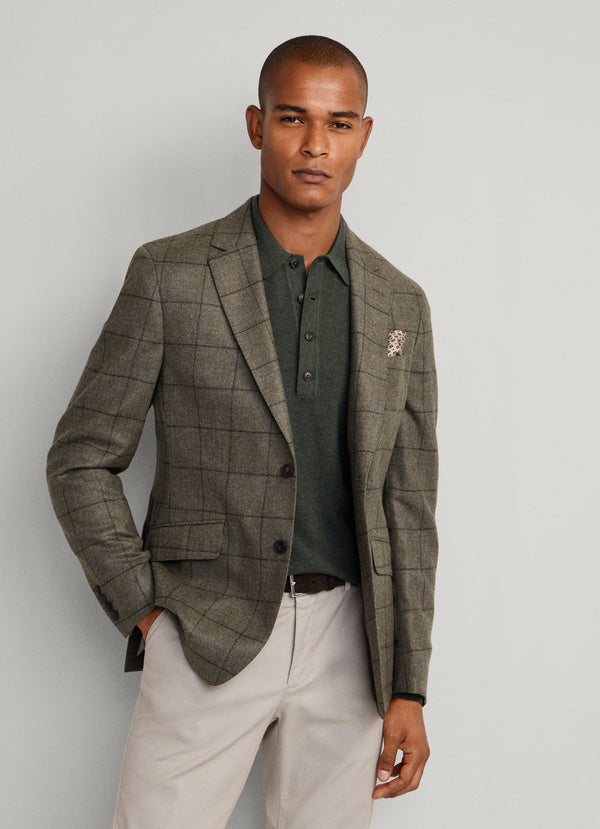 Wool Windowpane Blazer