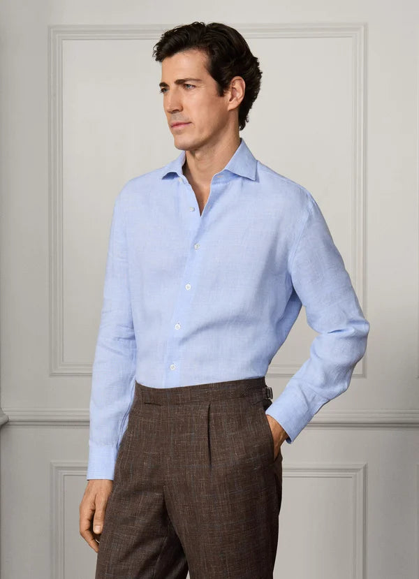 Tailored Fit Price Of Wales Linen Shirt