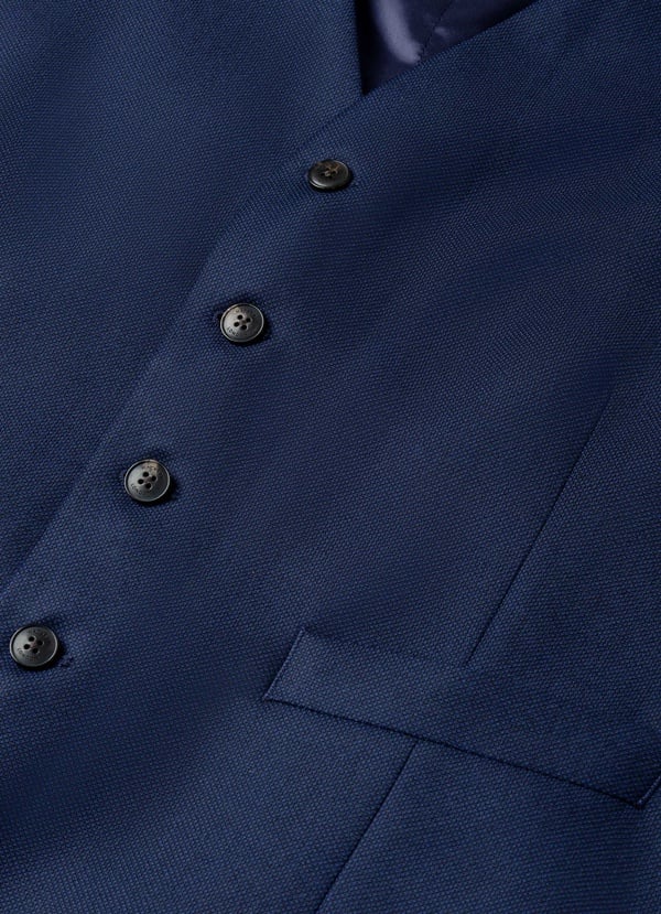 Wool Birdseye Waistcoat - Woven In Italy