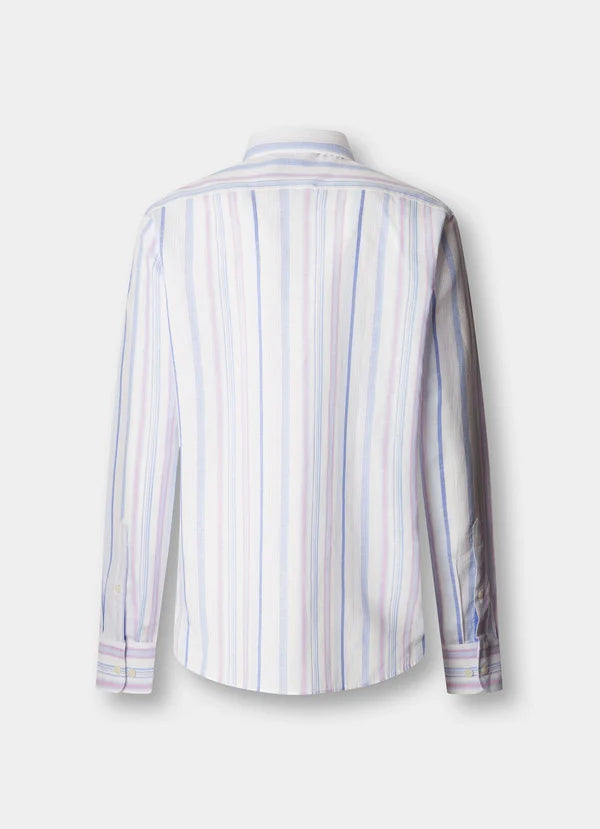 Tailored Fit Linen Blend Multi Stripe Shirt
