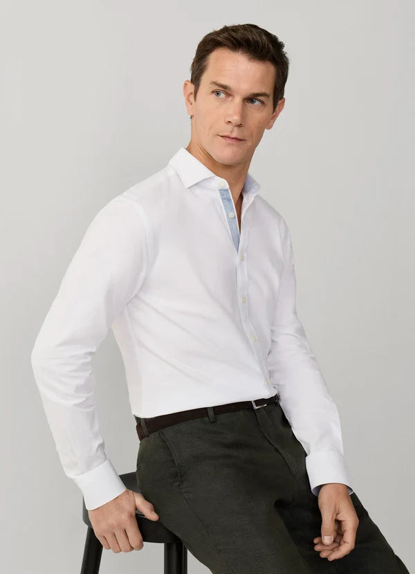 Tailored Fit White Oxford Multi-Trim Shirt
