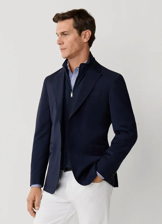 Tropical Wool Travel Blazer With Bib