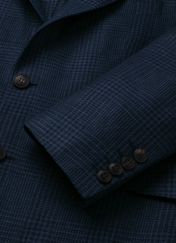 Linen-Wool Glen Check Blazer