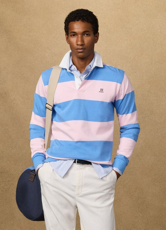 Classic Fit Striped Rugby Shirt