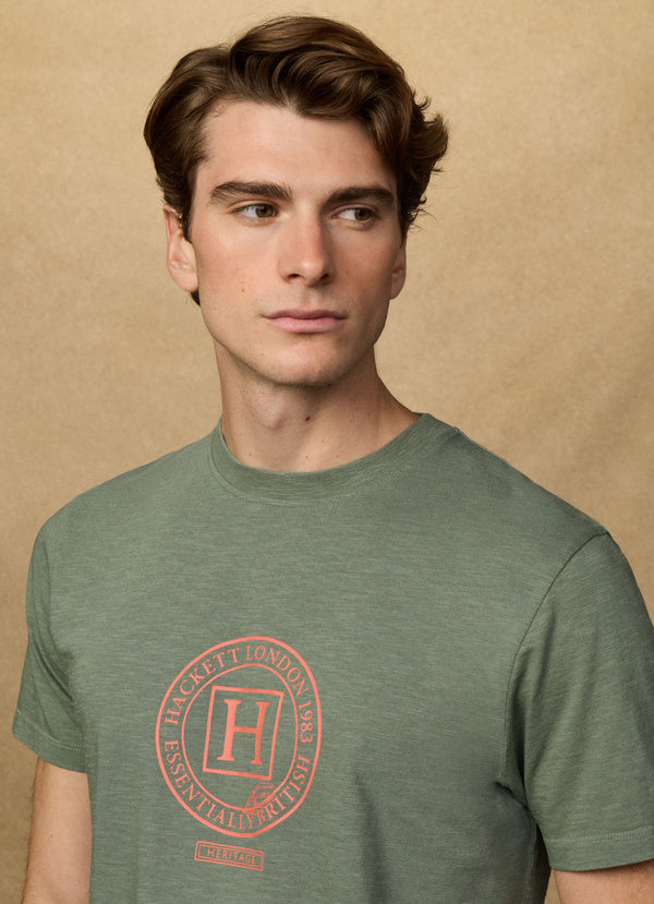 Classic Fit Linen Blend Graphic T-Shirt