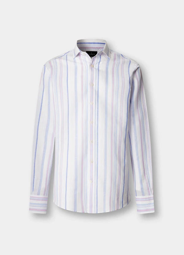 Tailored Fit Linen Blend Multi Stripe Shirt