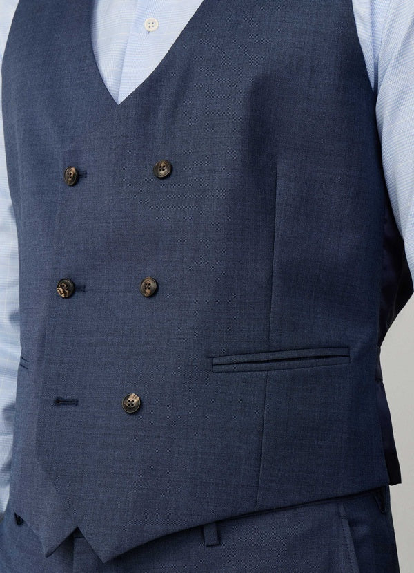 Wool Sharkskin Waistcoat - Woven In Italy