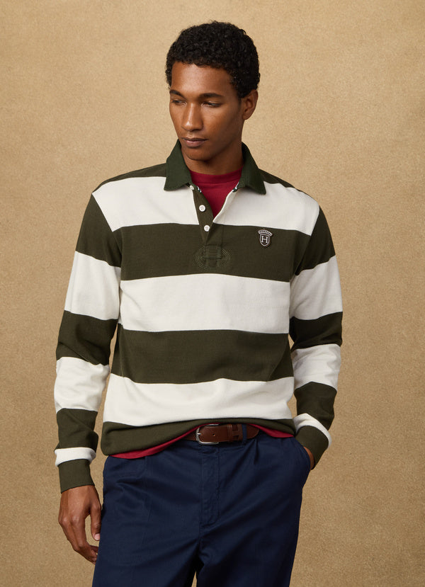 Classic Fit Long Sleeve Stripe Rugby