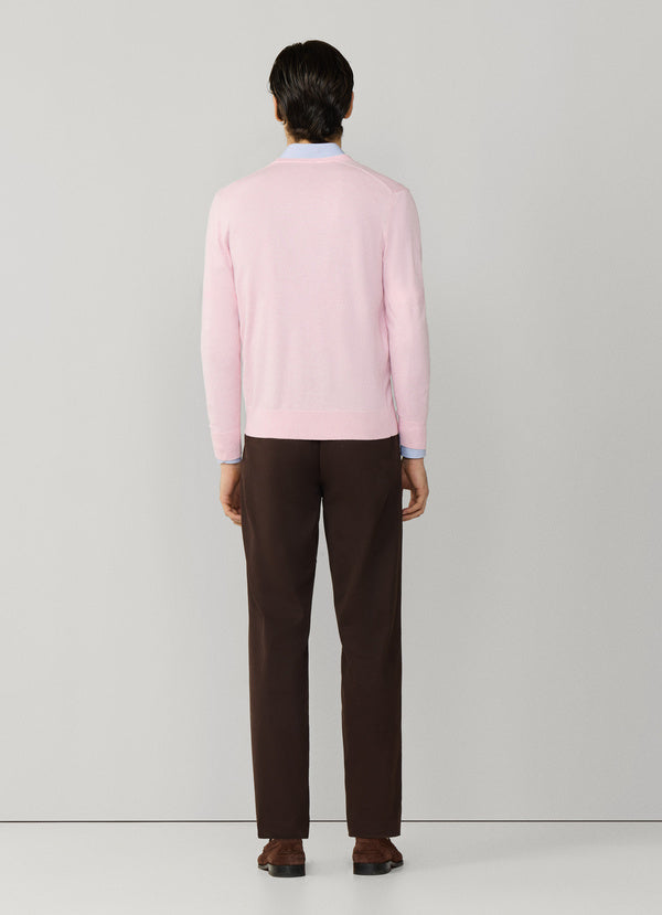 Cotton-Silk V-Neck Jumper