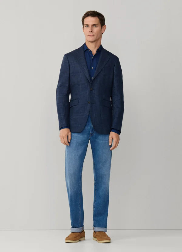 Linen-Wool Glen Check Blazer