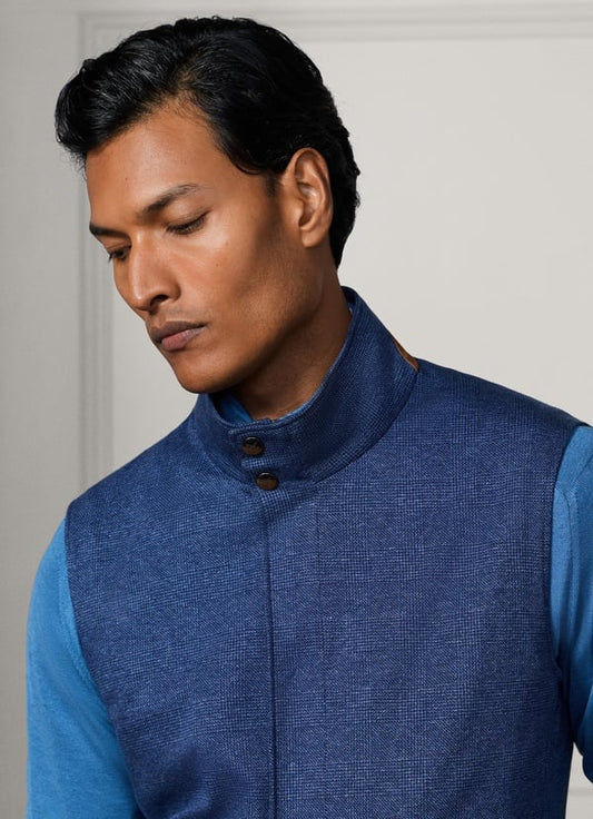 Jersey Glencheck Gilet
