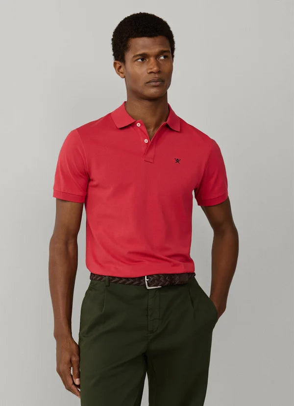 Slim Fit Short Sleeve Logo Pique Polo