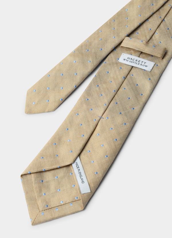 Silk-Linen Polka Dot Tie