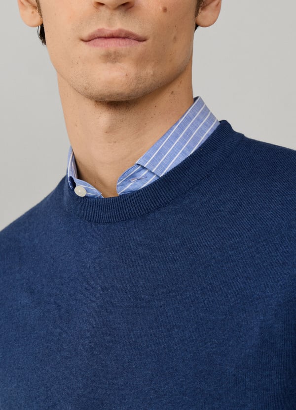 Cotton-Linen Knitted Crew-Neck Jumper