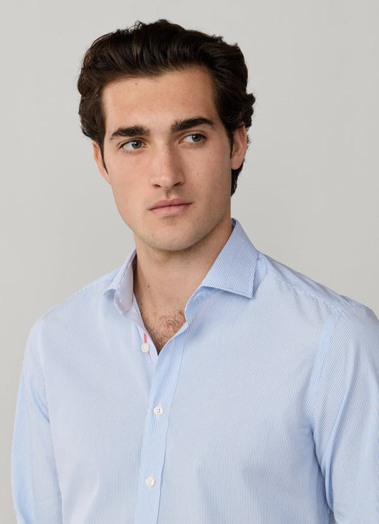 Tailored Fit Engineered Stripe Poplin Shirt